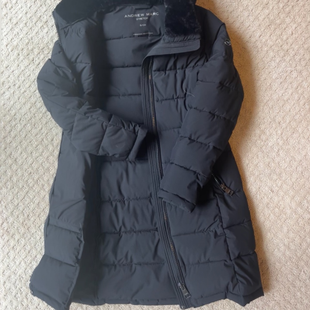 Andrew Marc Mid Length Black Winter Coat
